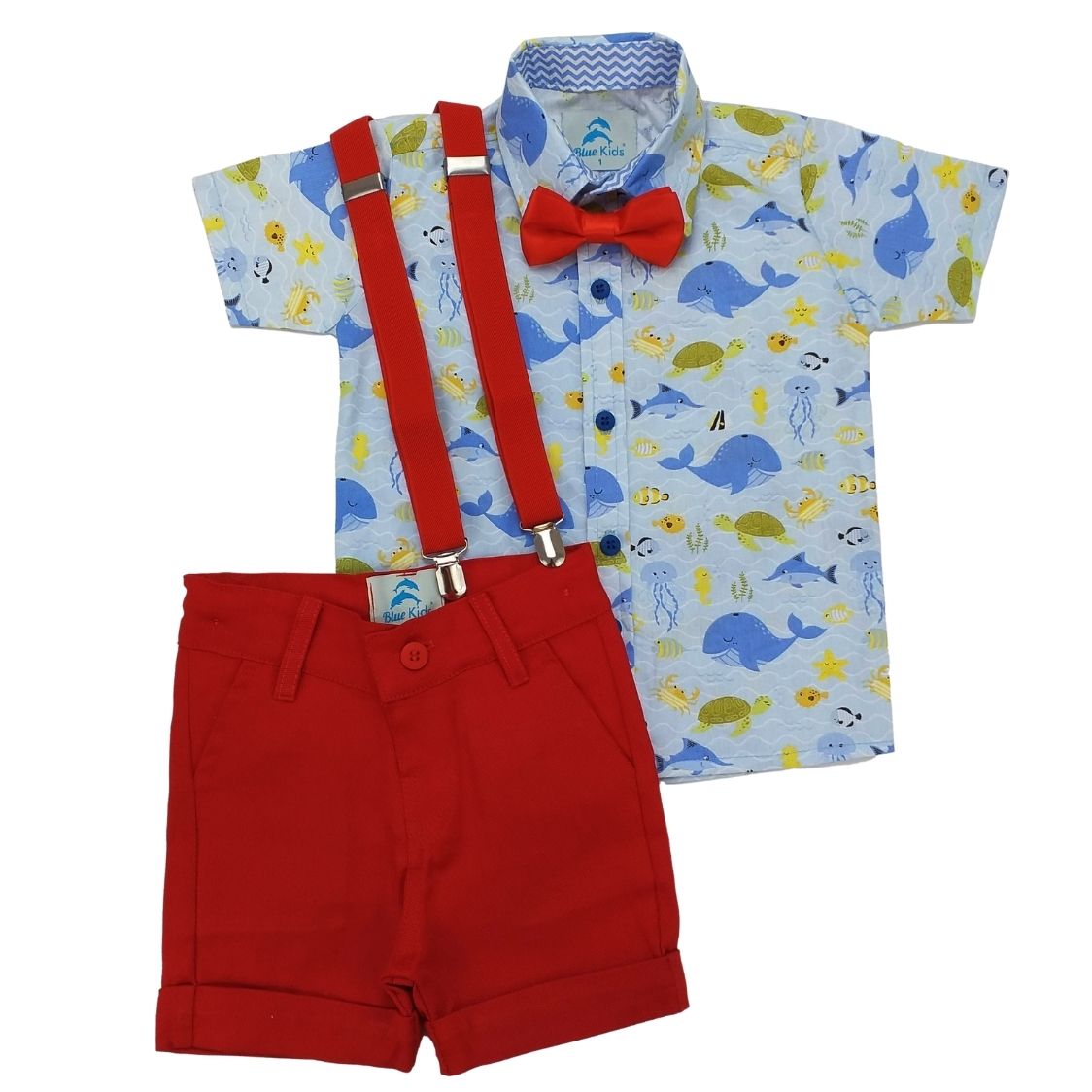 conjunto roupa social infantil masculina fundo do mar aniversario